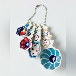 Anthropologie Ceramic Florie Hand Painted Measuring Spoons Set